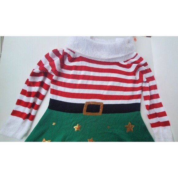 Holiday Time Dress XXL 20 Womens Mrs. Claus Elf Ugly Sweater Dress Christmas - Picture 8 of 14